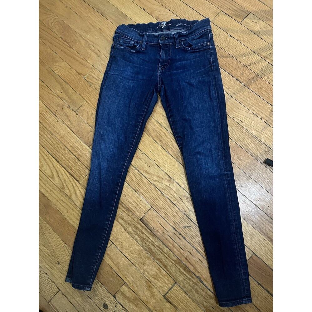 7 For All Mankind Jeans Women's Size 27 Dark Wash Blue Straight Leg Pants
